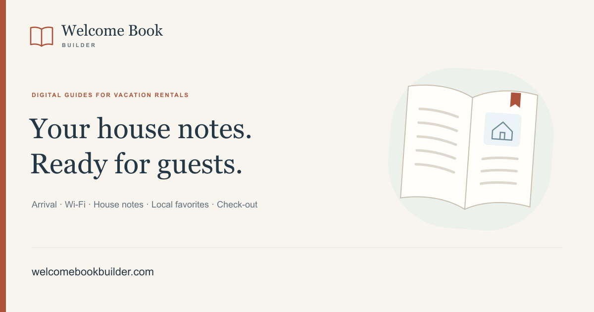 Digital Welcome Book Builder for Vacation Rentals